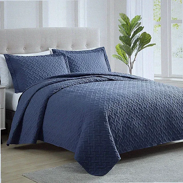 3 Piece Quilted Bedspread Queen King Size Ultra Soft Coverlet Comforter Set