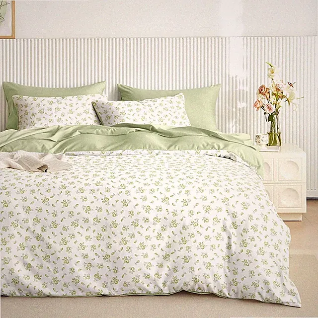 Coquette Duvet Cover Set, Floral Cottacore Flower Shabby