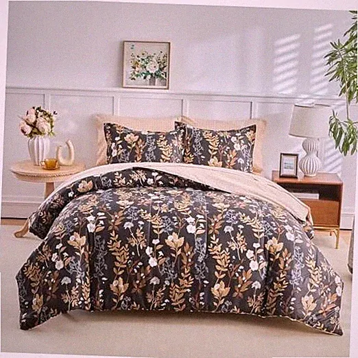 Joyreap Queen Comforter Set- 7 Pieces Floral Bed Queen- 7 Pieces Little Flowers