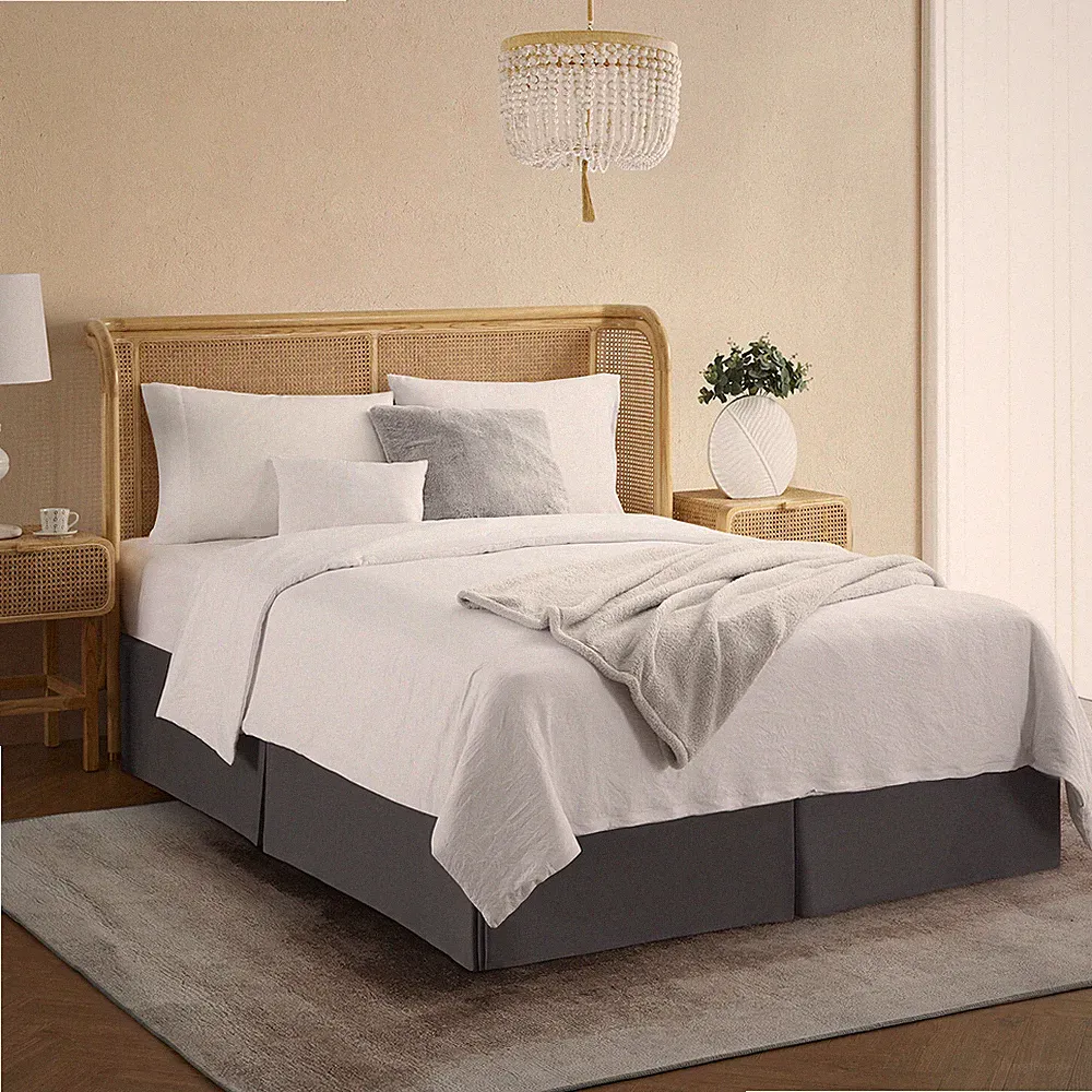 Luxury Bed Skirt by Nymbus Solid Microfiber Pleated 14" Drop Premium Dust Ruffle